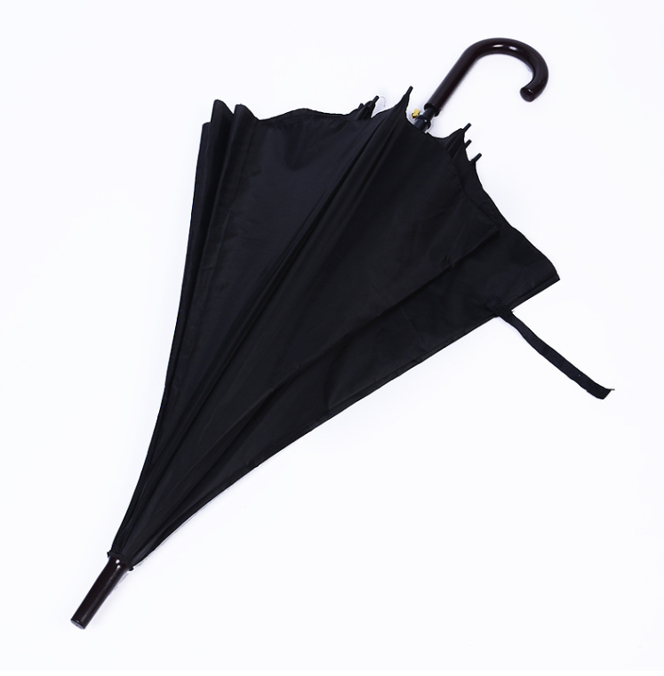 义乌好货 新品黑色雨伞长柄纯黑弯柄超大自动男士商务大黑伞详情图3