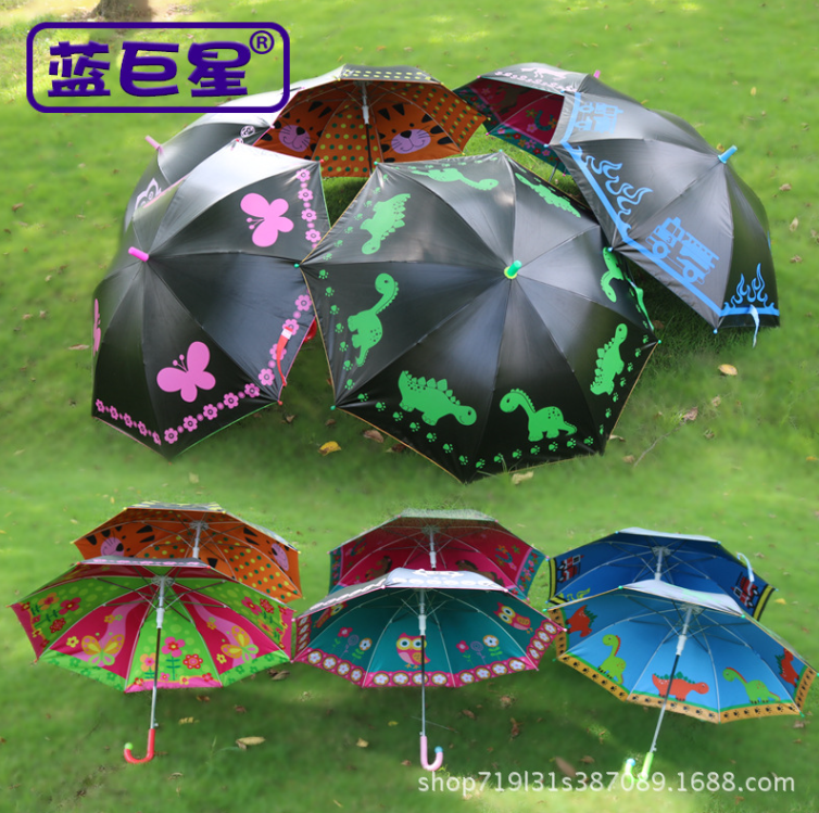 Wholesale of high-quality children's umbrellas with cartoon patterns, creative long-handled student and baby sunshades detail image 2