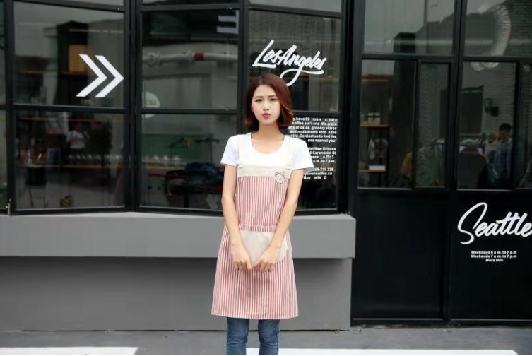 Yiwu Haohuo Life Blue Factory Direct Sales Adult aprons for men and women, modern, simple and elegant detail image 2