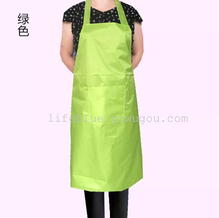 Yiwu Good Goods Life Blue Men's and women's aprons, Korean version home aprons, catering advertising aprons detail image 3