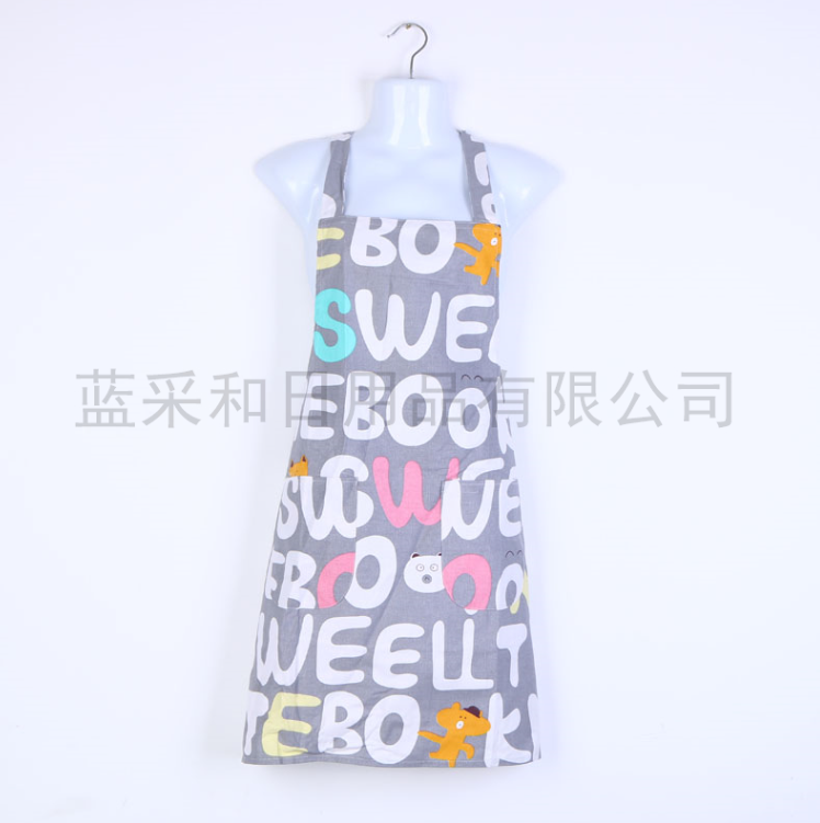 Yiwu quality kitchen apron, long-sleeved, waterproof and oil-proof, thickened, fashionable home cooking cover-up, waist wrap work clothes detail image 3