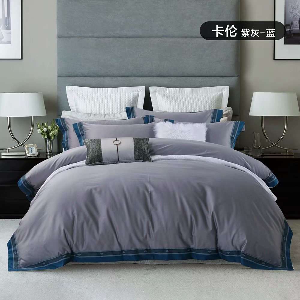 Yiwu Good Goods 100-count long-staple cotton Fine yarn High Weave and high density Four-piece set, high-end and elegant style details Picture