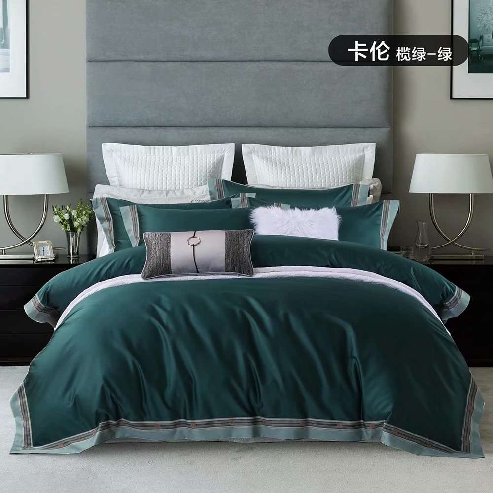 Yiwu Good Goods 100-count long-staple cotton Fine yarn High Weave and high density Four-piece set, high-end and elegant style Item Picture