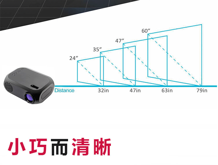 投影仪2019迷你1080高清家用休闲投影机HDMI USB TF多媒体投影仪详情11