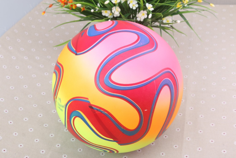 新款彩虹色加厚PVC充气玩具皮球 儿童运动拍拍球 厂家甩甩球热卖详情1