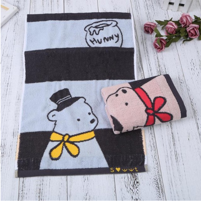 Yiwu quality products Factory direct sales of pure cotton dark cartoon animal face towels detail image 1