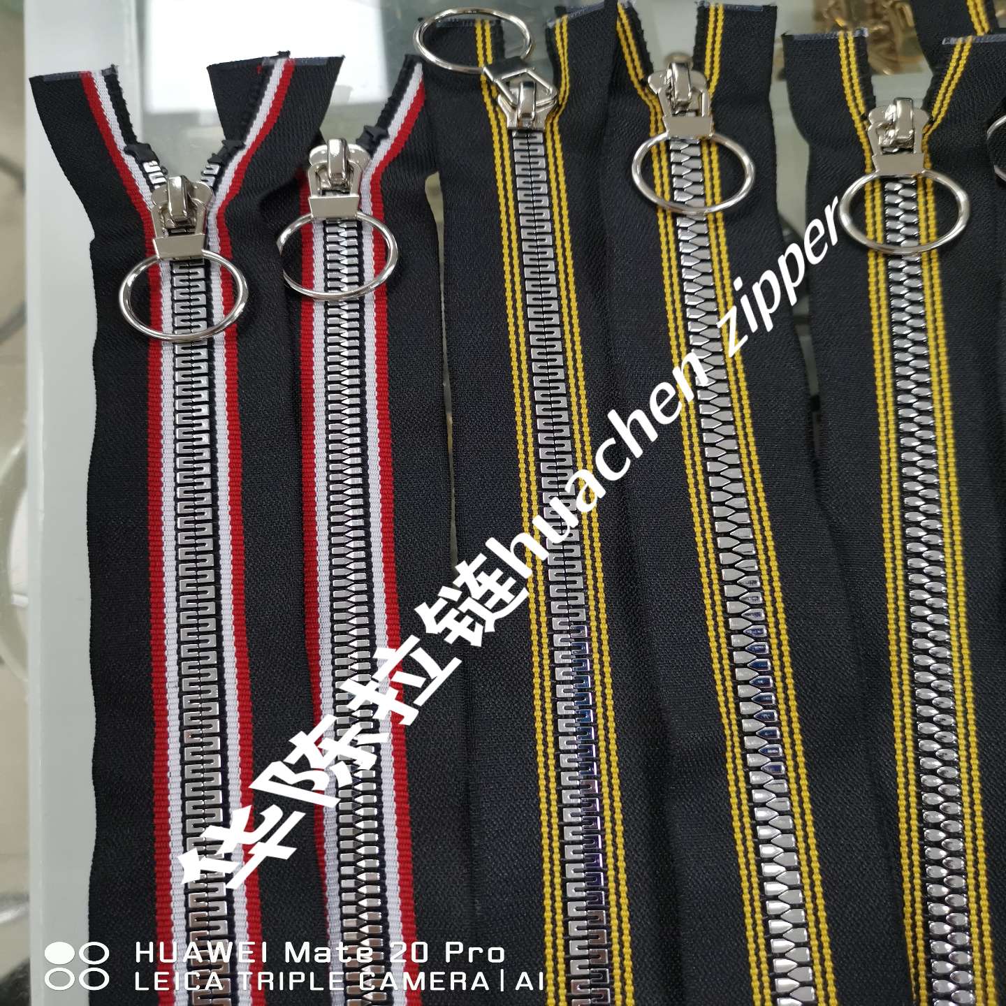 5 Resin Gold Plated Striped Cloth Zipper Item Picture