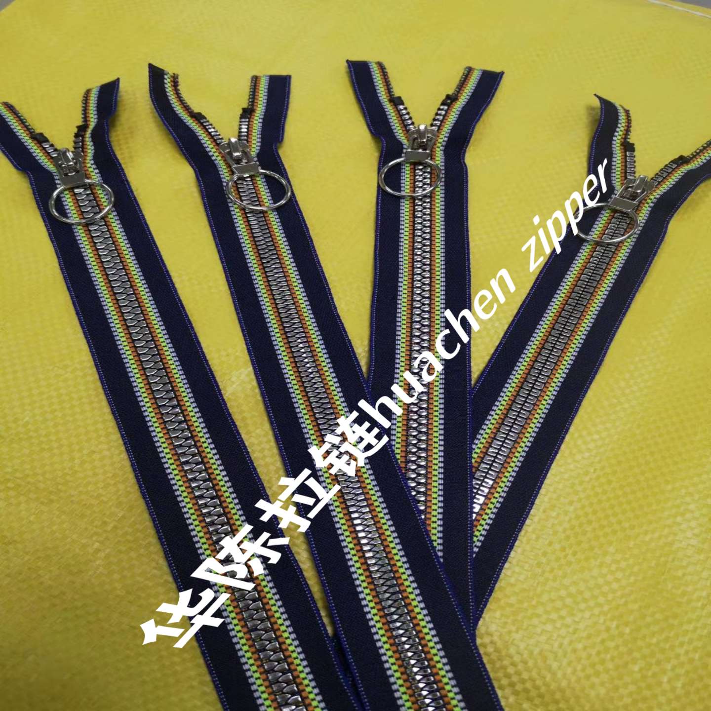 5 Resin Gold Plated Striped Cloth Zipper Specification drawing