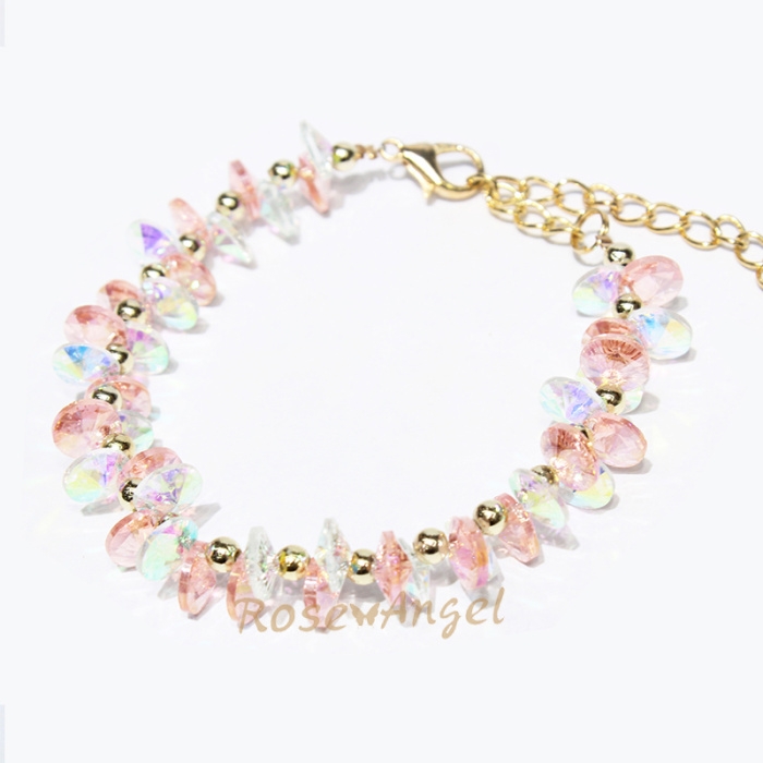 European and American fashionable colorful crystal gemstone woven bracelets and bangs, women's exaggerated wide accessories wholesale Taobao bestsellers undefined