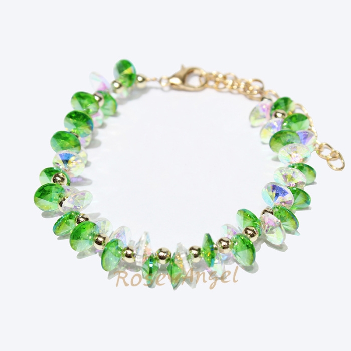 European and American fashionable colorful crystal gemstone woven bracelets and bangs, women's exaggerated wide accessories wholesale Taobao bestsellers undefined