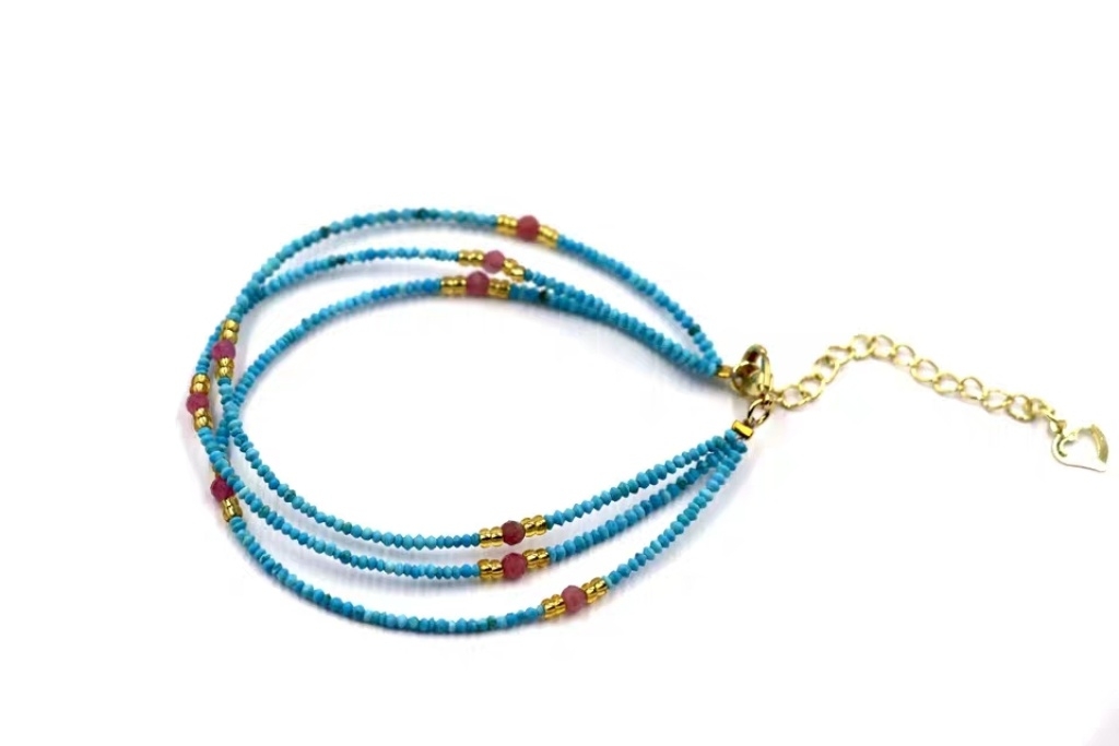 Afghan lapis lazuli 2mm barrel bead bracelet, American pine 2mm necklace Application Scenario