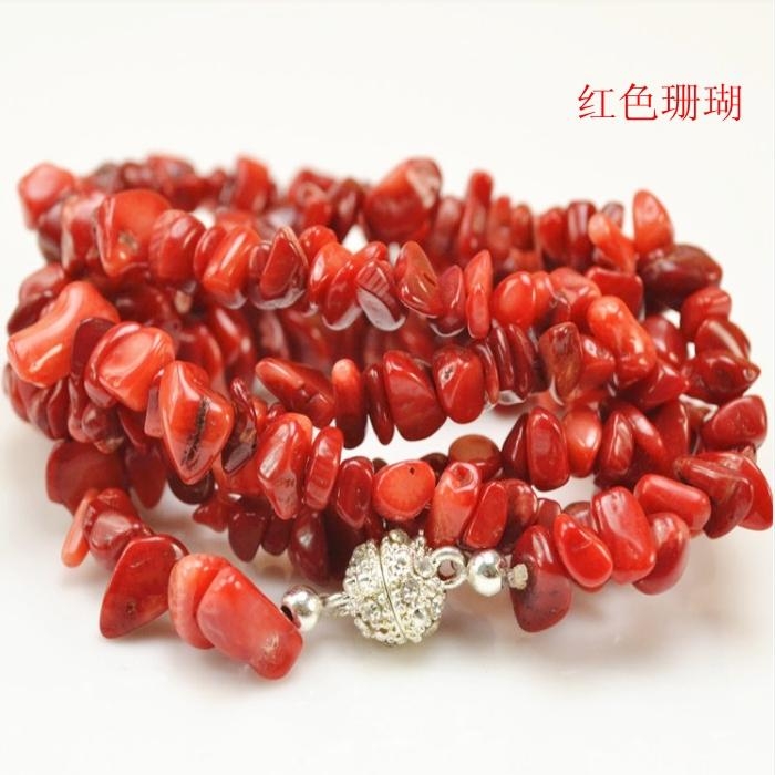 天然碎石长链多圈手链两用女士装饰品