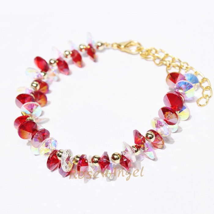 European and American fashionable colorful crystal gemstone woven bracelets and bangs, women's exaggerated wide accessories wholesale Taobao bestsellers undefined
