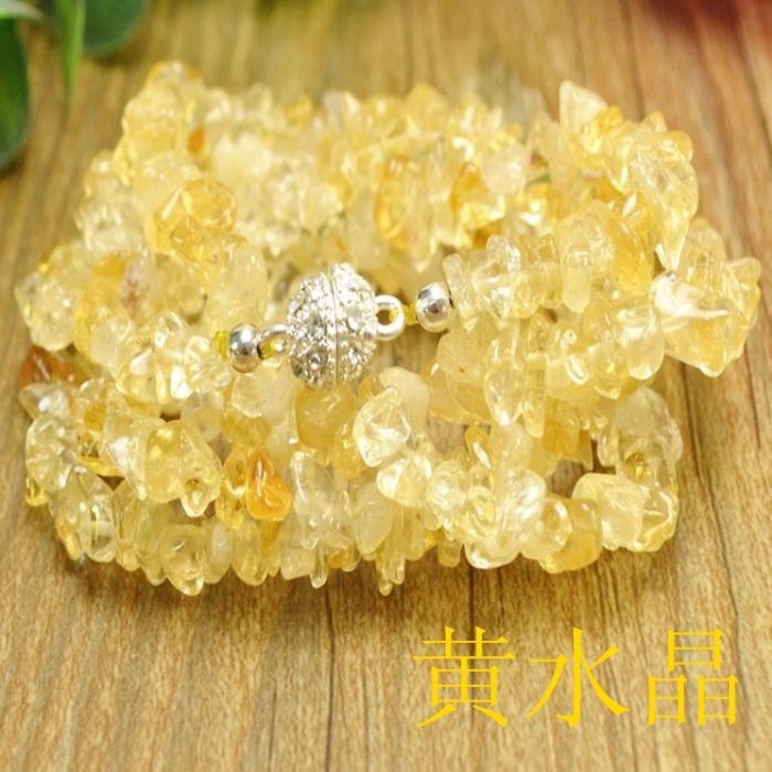 天然碎石长链多圈手链两用女士装饰品白底实物图