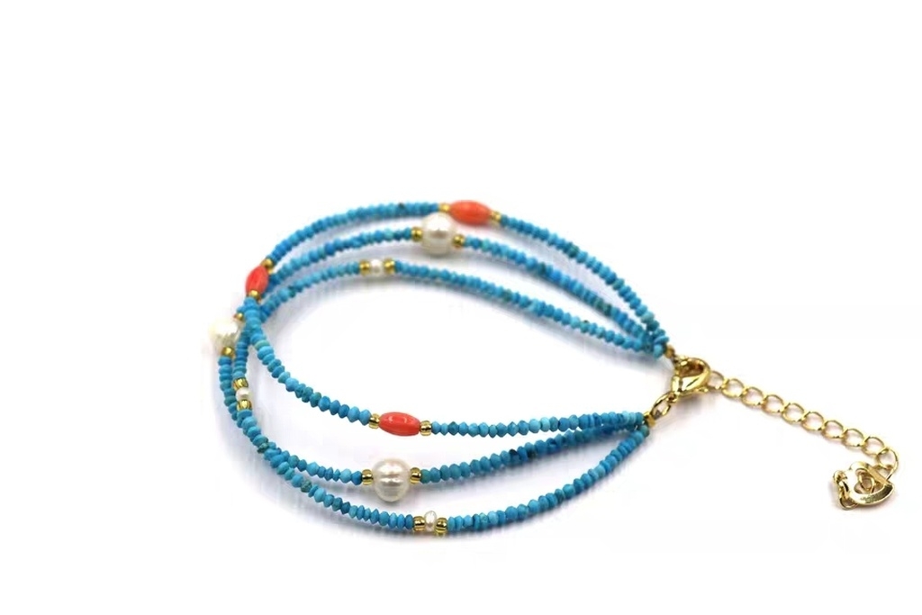 Afghan lapis lazuli 2mm barrel bead bracelet, American pine 2mm necklace details Picture