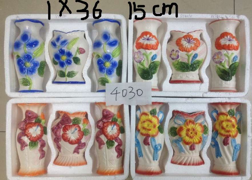 6丁浮雕3个一套泡沫包装花瓶