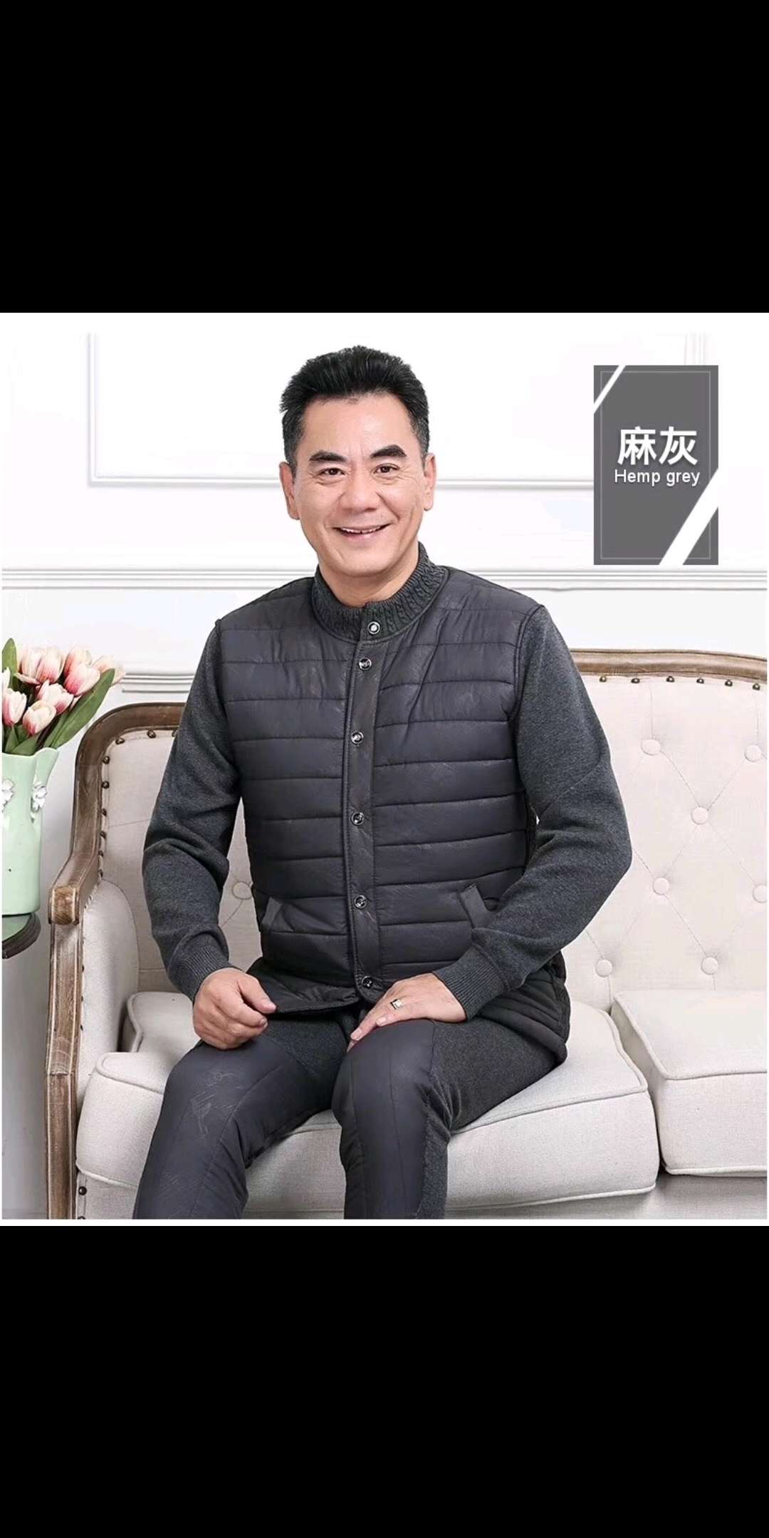 中老年人羽绒棉棉衣男士保暖内衣开衫套装女士保暖内衣  棉服棉裤羽绒详情图7