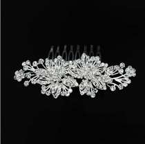 Korean manufacturers wholesale vintage silver flower bride hair crystal hair comb