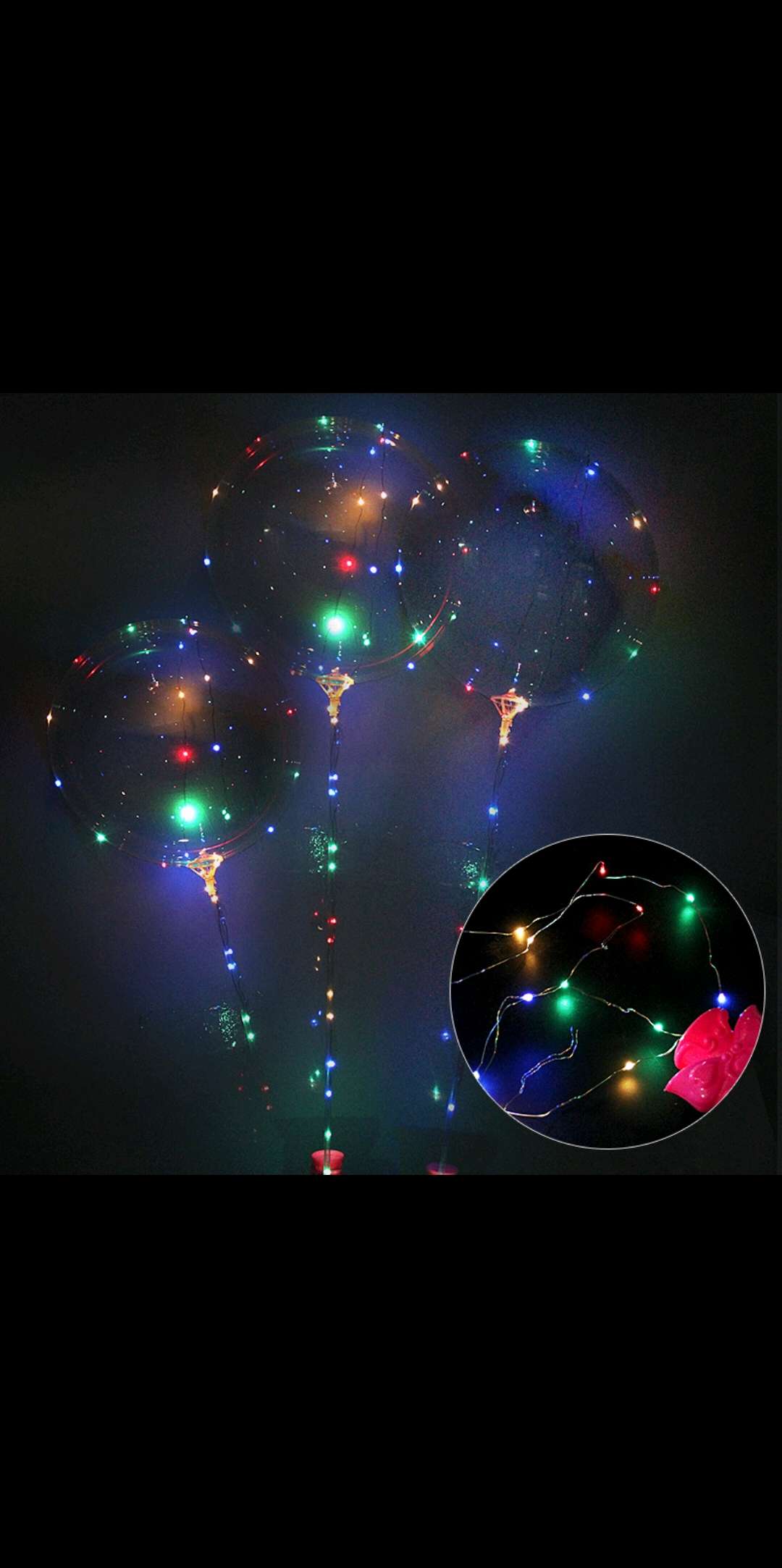 波波球3节电池手柄70公分杆3米灯线七彩灯光透明球500套起批详情图8