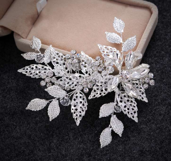 Korean version of the headdress sparkling rhinestone hair ring hairpin bride wedding ornaments handmade gifts thumbnail