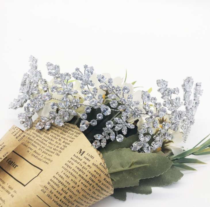 New European and American simple fashion high quality zircon photographic headwear wedding hair accessories bride crown