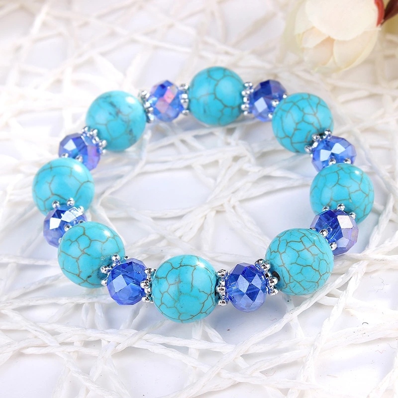 Korean-style fashionable crystal candy beads, versatile and personalized turquoise crystal bracelets, cheap small gifts for wholesale at street stalls in Yiwu Specification image