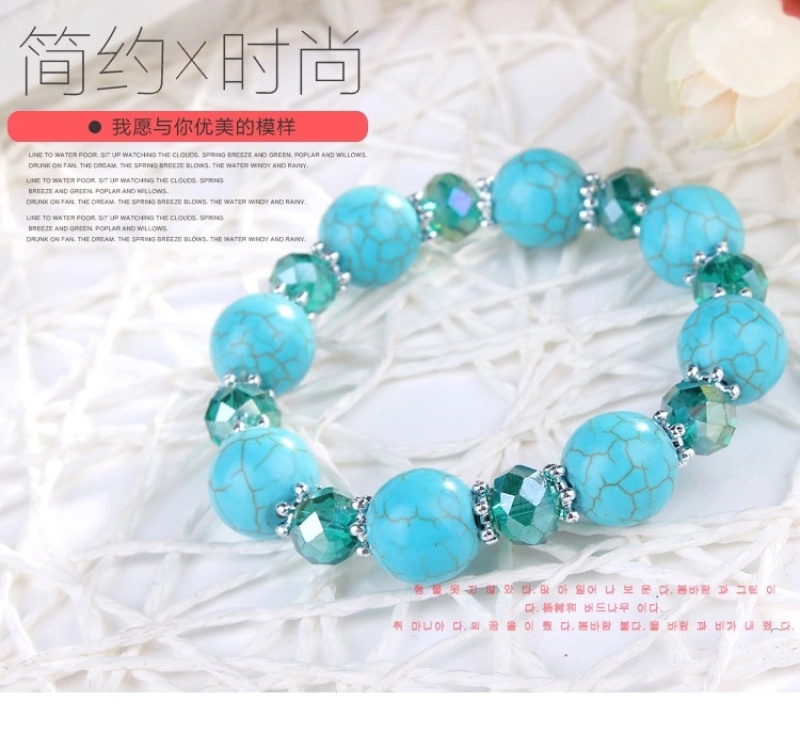 Korean-style fashionable crystal candy beads, versatile and personalized turquoise crystal bracelets, cheap small gifts for wholesale at street stalls in Yiwu undefined