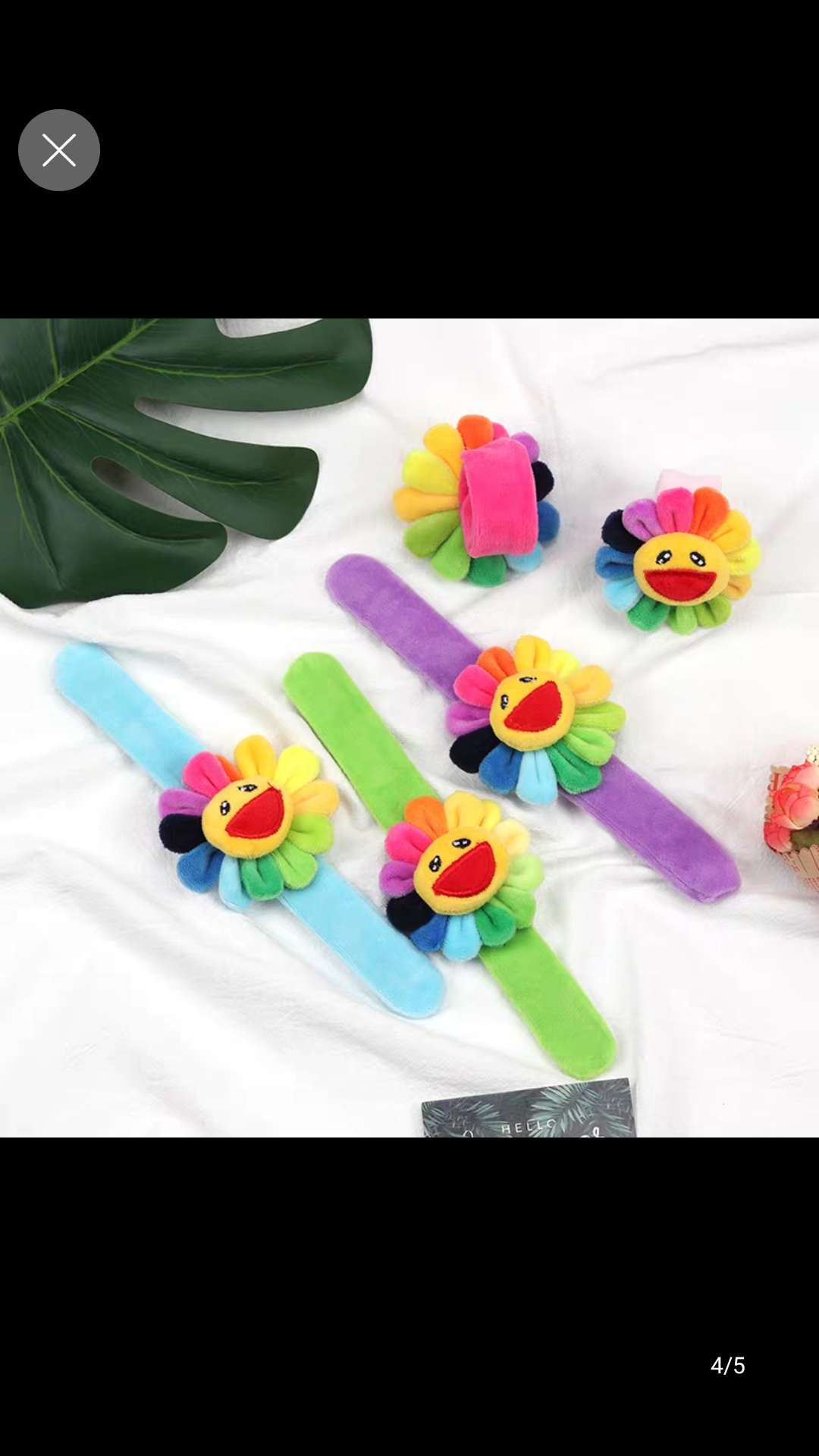 太阳花啪啪圈，毛绒啪啪圈，水晶绒手腕带