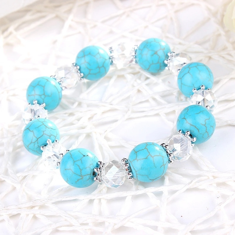 Korean-style fashionable crystal candy beads, versatile and personalized turquoise crystal bracelets, cheap small gifts for wholesale at street stalls in Yiwu Item Picture