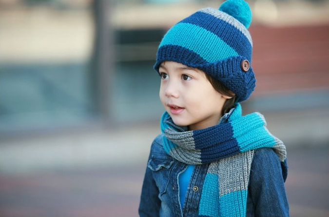 秋冬款儿童三色针织套帽 儿童套帽扭扣套帽 儿童套帽详情1
