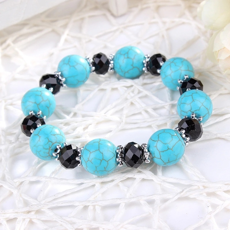 Korean-style fashionable crystal candy beads, versatile and personalized turquoise crystal bracelets, cheap small gifts for wholesale at street stalls in Yiwu details Picture