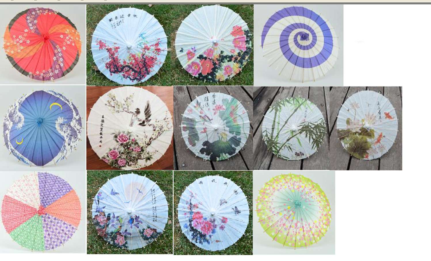 615 Flower paper umbrella craft Umbrella Resin doll accessories Small umbrella Cooking hotel decorative umbrella thumbnail