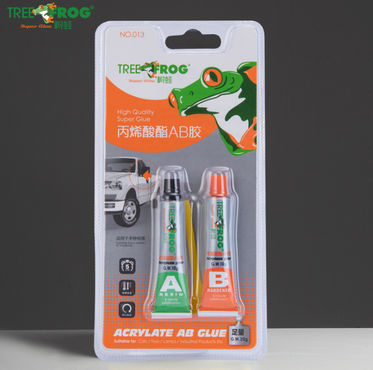 义乌好货 树蛙牌高粘度结构AB胶水汽车摩托修理专用丙烯酸酯AB胶