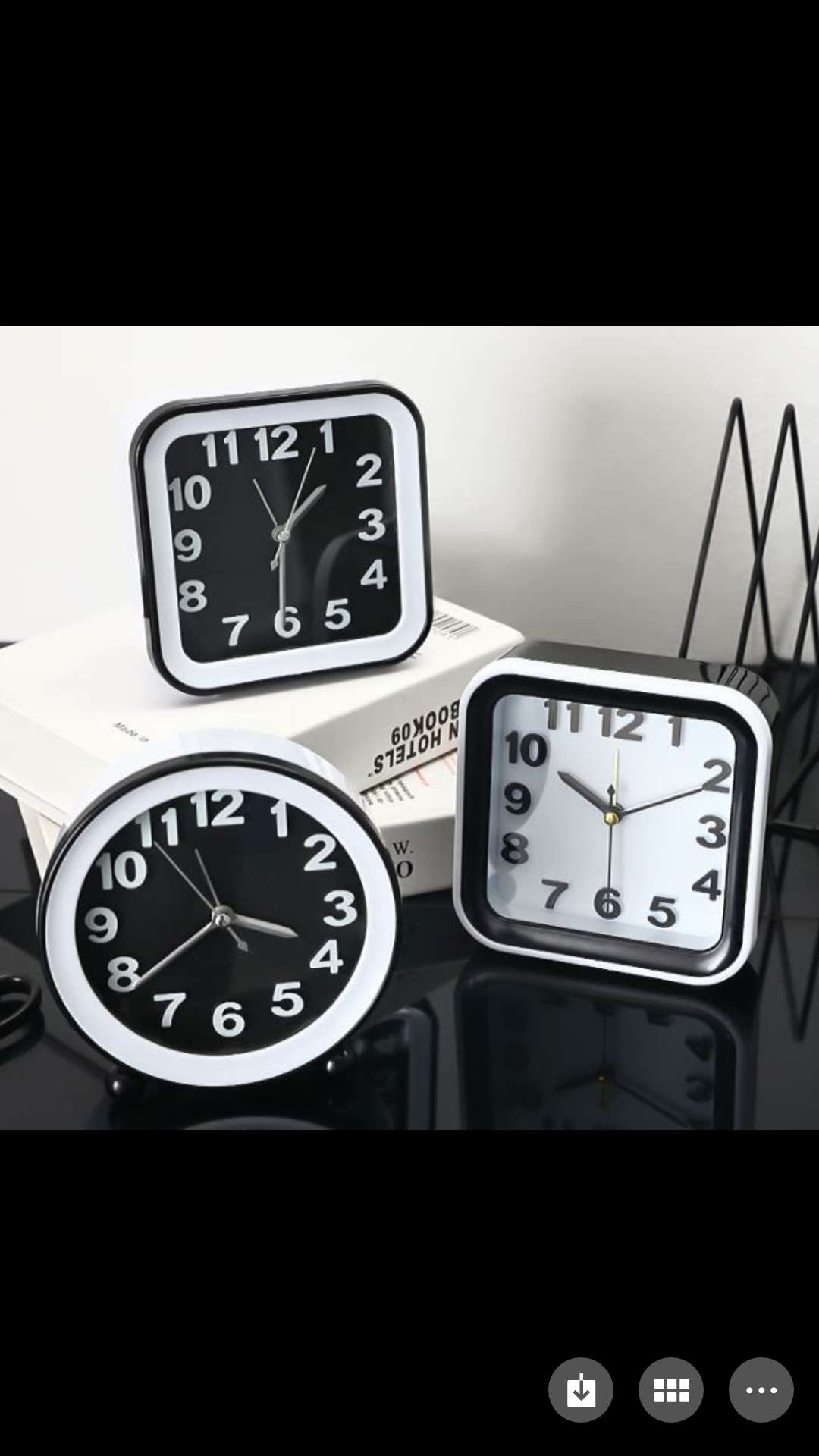Small alarm clock black and white thumbnail