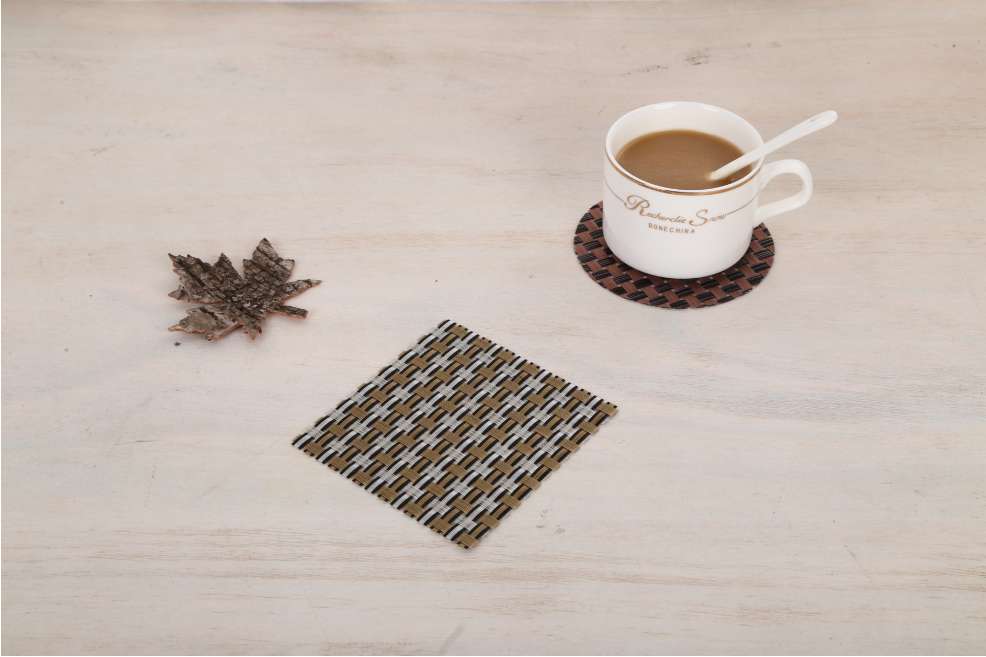 Simple and versatile coasters, solid color table heat insulation pads, hotel pvc woven anti-wash dry square coasters undefined