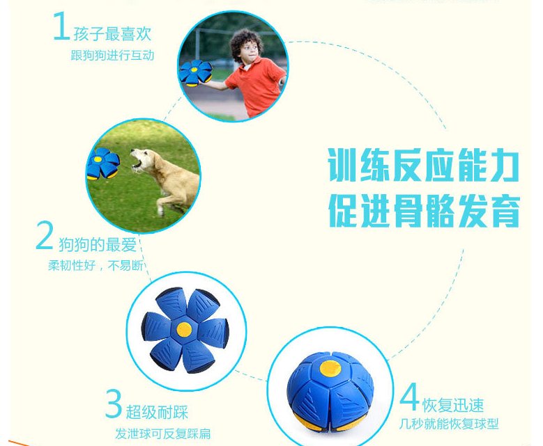 抖音踩踩球弹力变形魔幻飞碟飞盘踩扁发泄弹跳球儿童户外运动玩具详情10