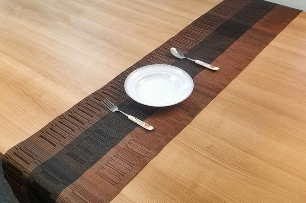 Cross-border family 30*135cm fashionable bamboo joint table flag, high-end heat insulation mat for Western restaurant, European-style table mat details Picture
