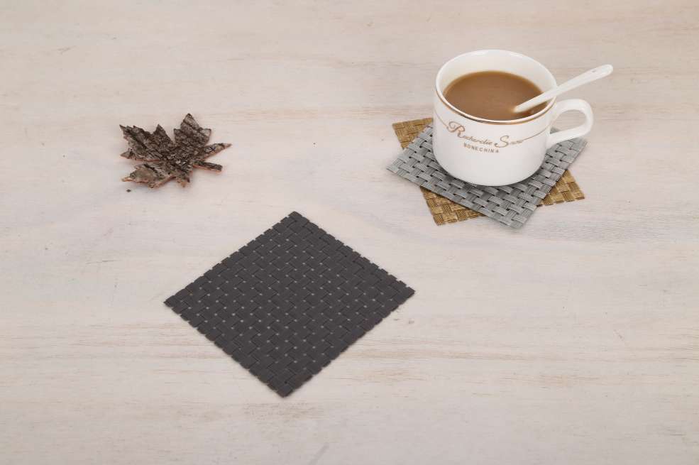 Simple and versatile coasters, solid color table heat insulation pads, hotel pvc woven anti-wash dry square coasters undefined