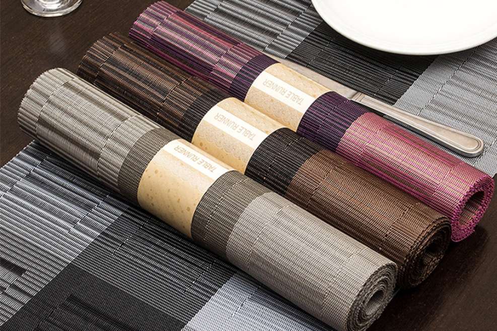 Cross-border family 30*135cm fashionable bamboo joint table flag, high-end heat insulation mat for Western restaurant, European-style table mat Item Picture