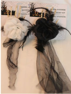 鸡毛花带纱发夹