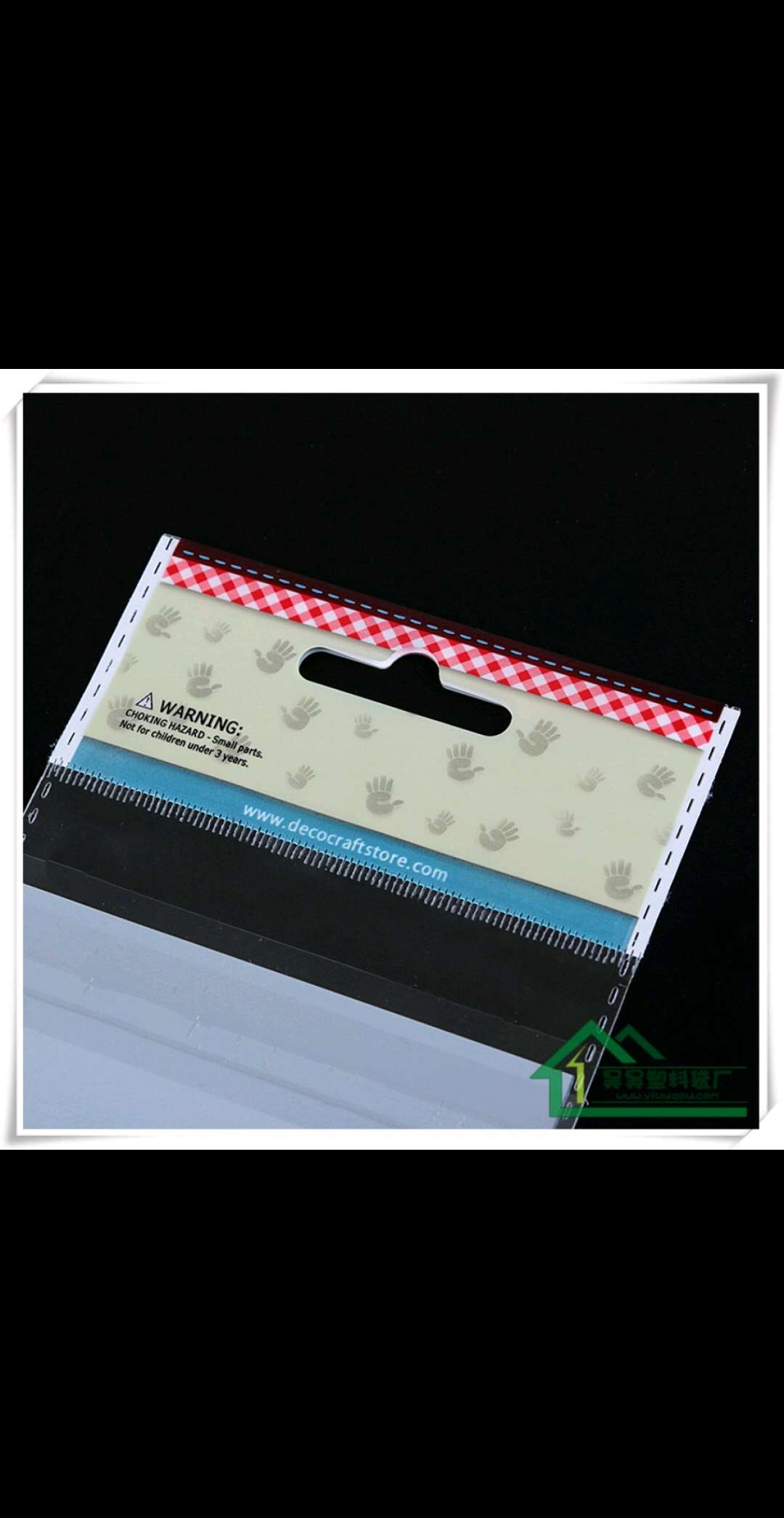 高档彩印，卡头打飞机孔，倒口袋（胶带在卡头下面），宽9cm，总长13cm，欢迎新老客户下单白底实物图