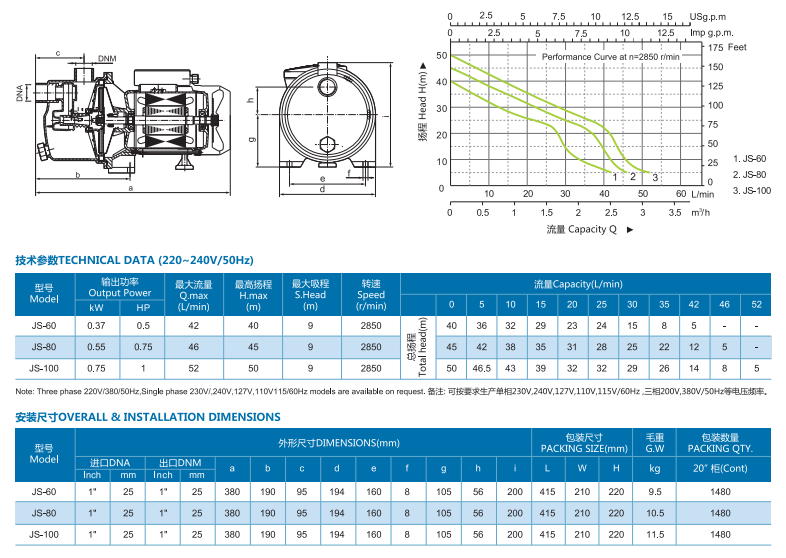 JS Series Stainless-Steel Self-Priming  JET Pump for garden详情图4