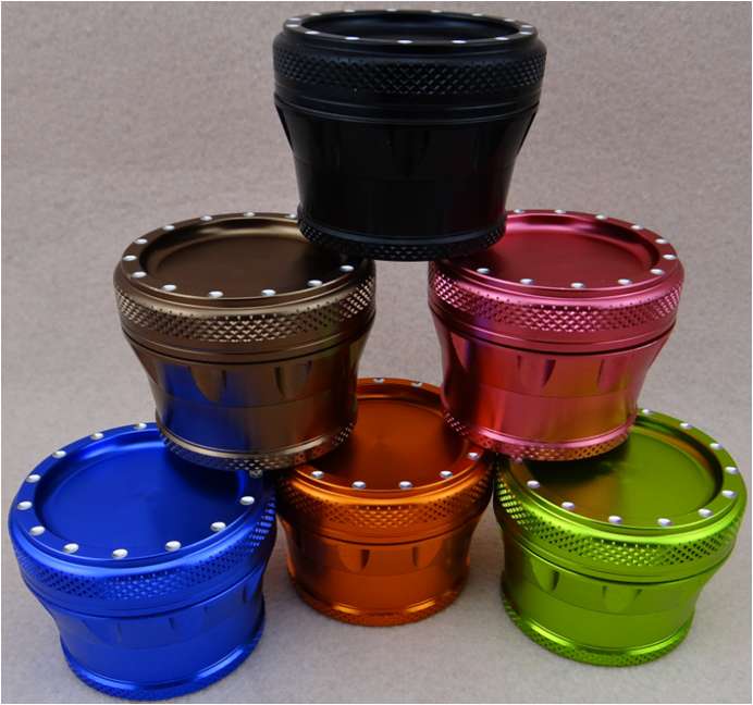 SVS53-4铝材四层磨烟器 一件120个 4-6色混 直径53mm