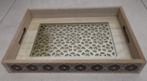 1902-5 sets of two arts and crafts ornaments Middle Eastern style tray box style thumbnail