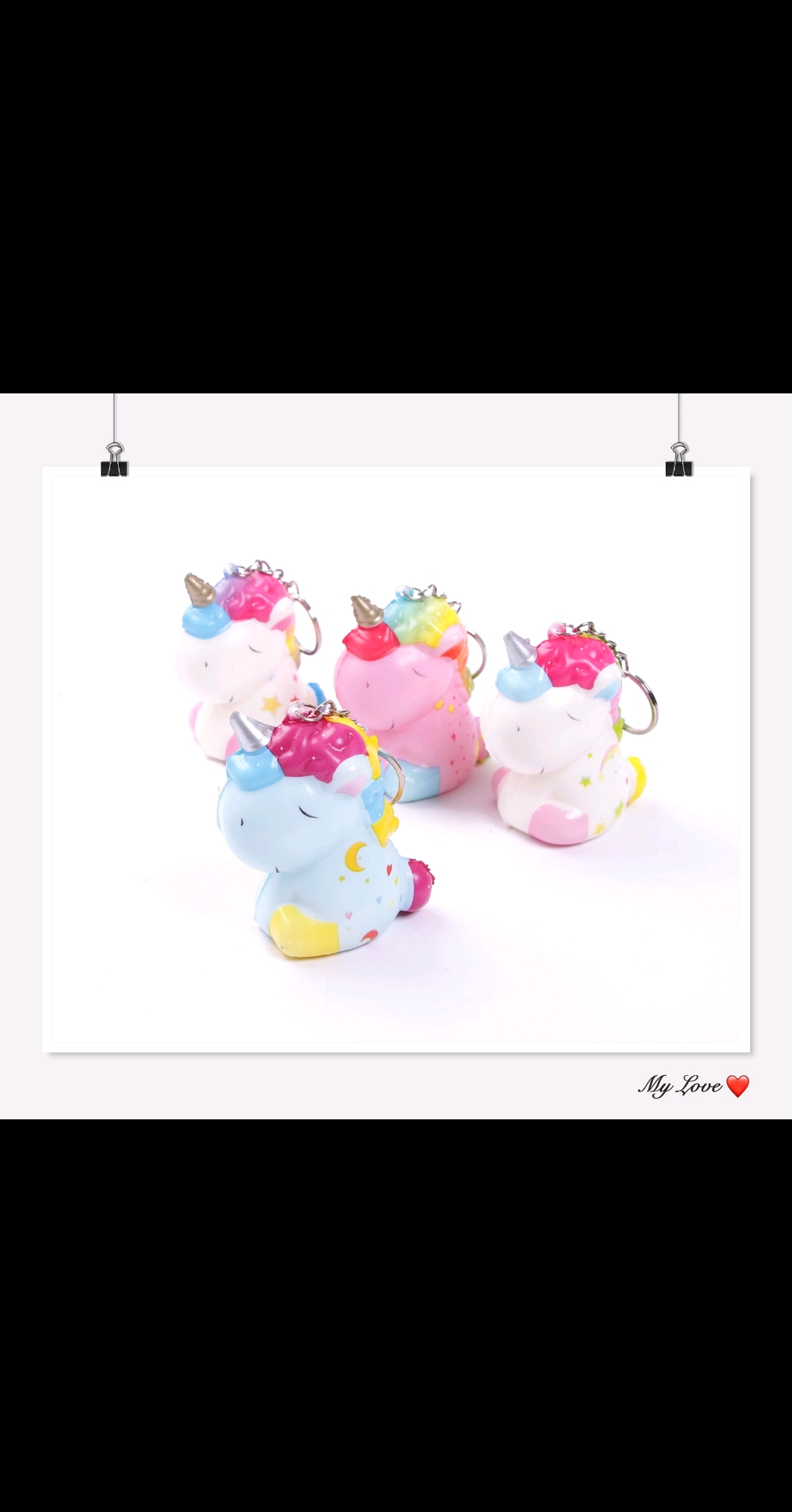 Factory direct selling new simulation PU full-printed small unicorn key chain slow rebound decompression crafts toys thumbnail