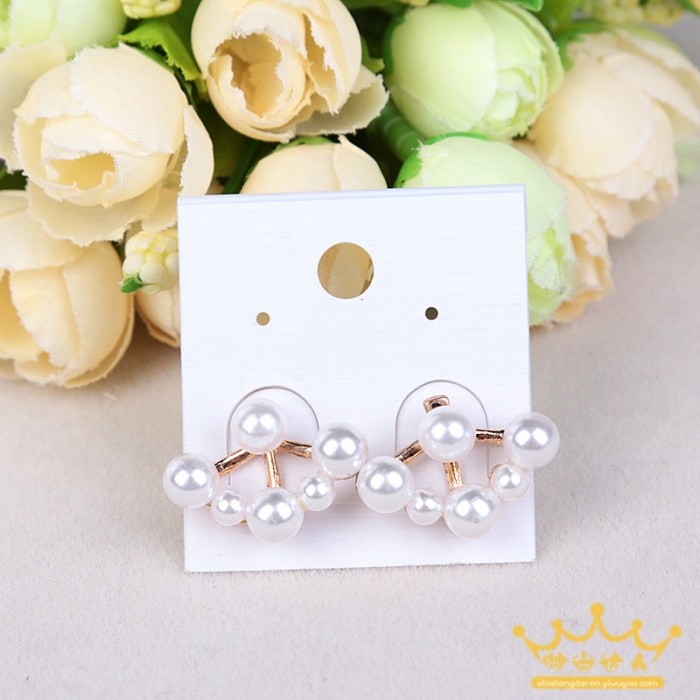 Korean-style pearl earrings for women with ear studs, fashionable and individual ear loops, ear hangers and earrings undefined