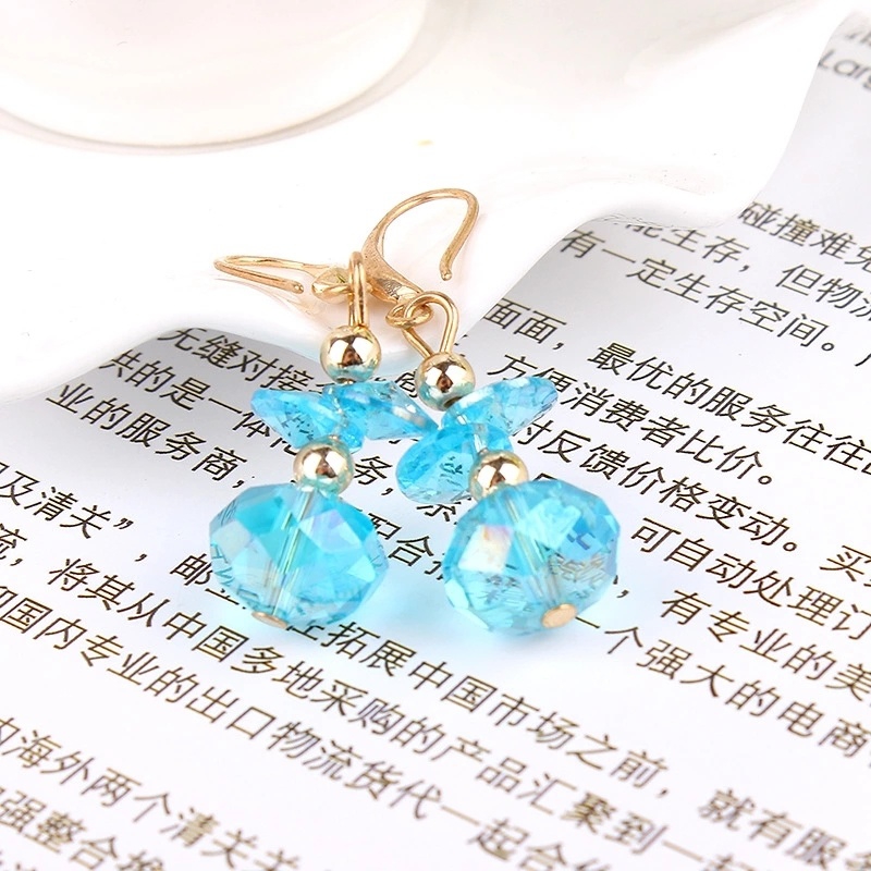 New earrings, geometric round beads, black balls, black agate, simple style earrings, women's stud earrings wholesale undefined