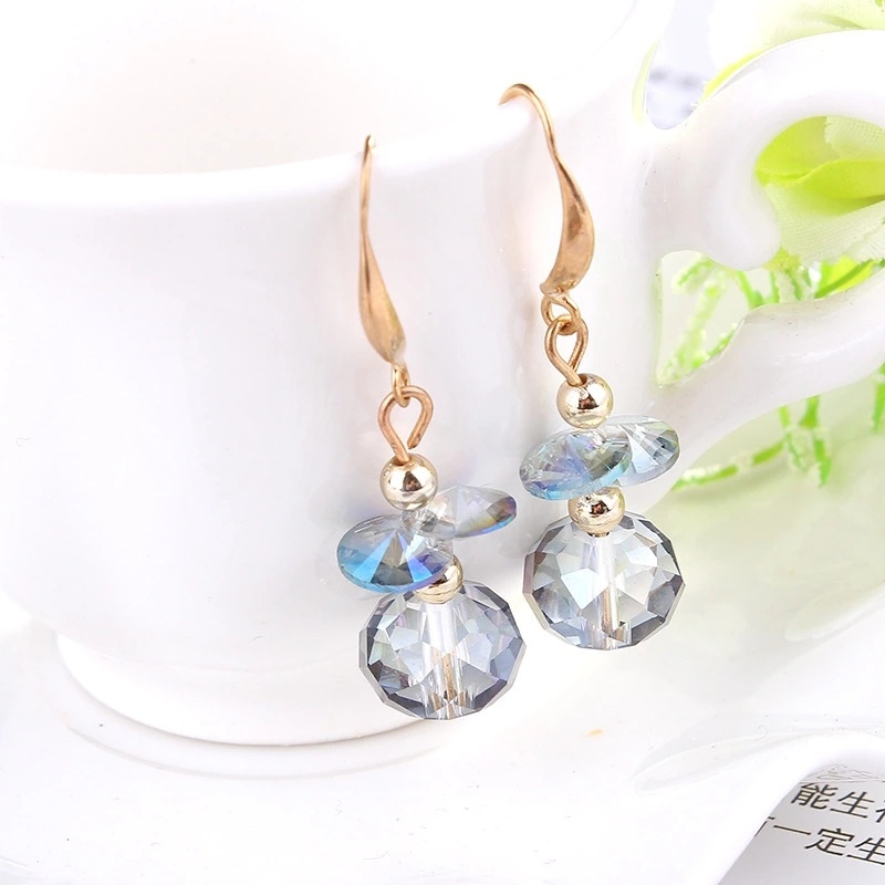 New earrings, geometric round beads, black balls, black agate, simple style earrings, women's stud earrings wholesale undefined