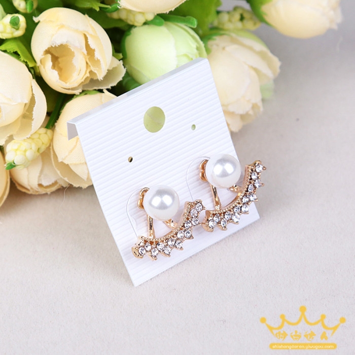 Korean version pearl and diamond earrings, earrings, earrings, and a row of pearl stud earrings undefined