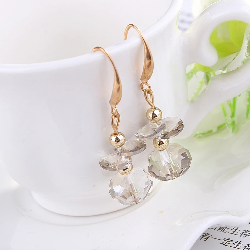 New earrings, geometric round beads, black balls, black agate, simple style earrings, women's stud earrings wholesale undefined